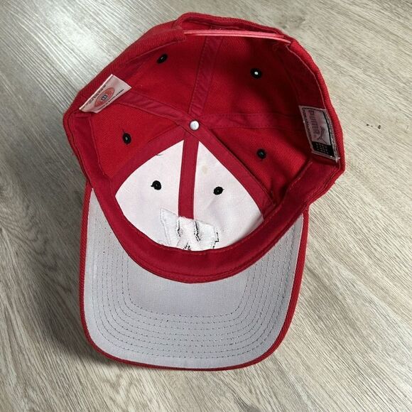 Vintage Puma Wisconsin Badgers Hat Snapback College Football Red Cap - Picture 3 of 9